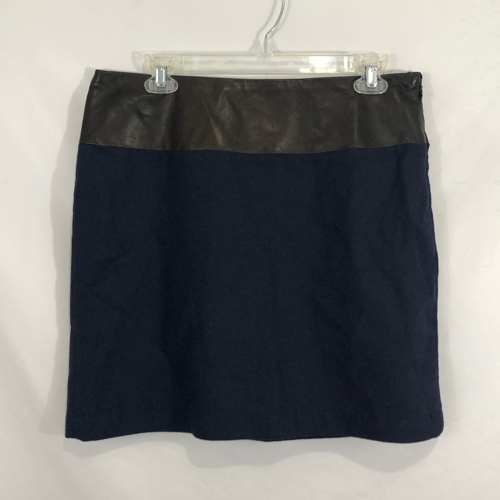 Gap NWT Blue Black Wool Lined Pencil Skirt
